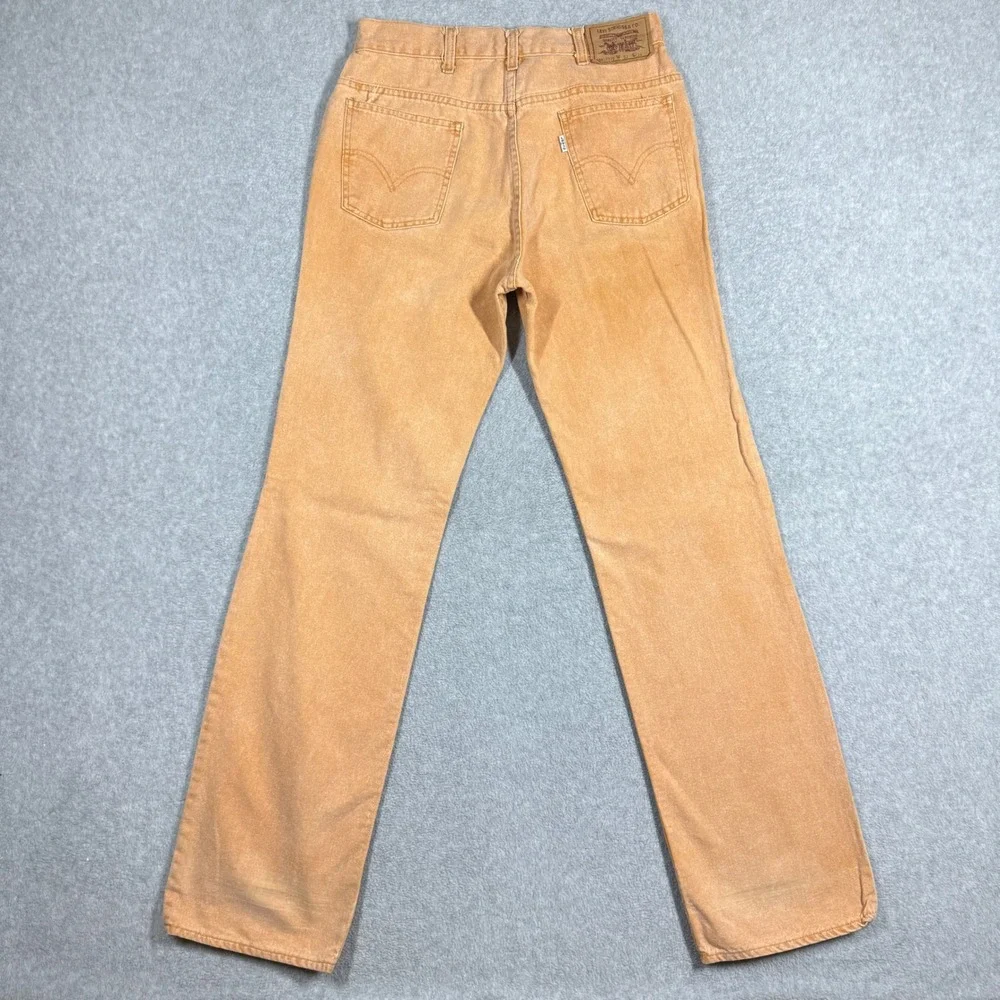 Vintage‎ 1980s Levi's 630-7775 White Tab Jeans Tan Orange Actual 28x34 Talon 42